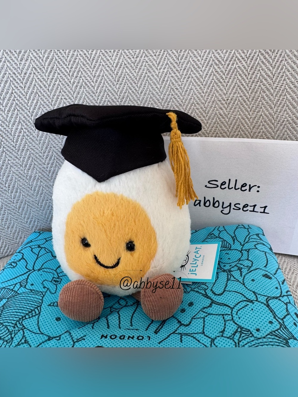 Jellycat Amuseables Boiled Egg Graduation - Authentic - BNWT - Fast Ship